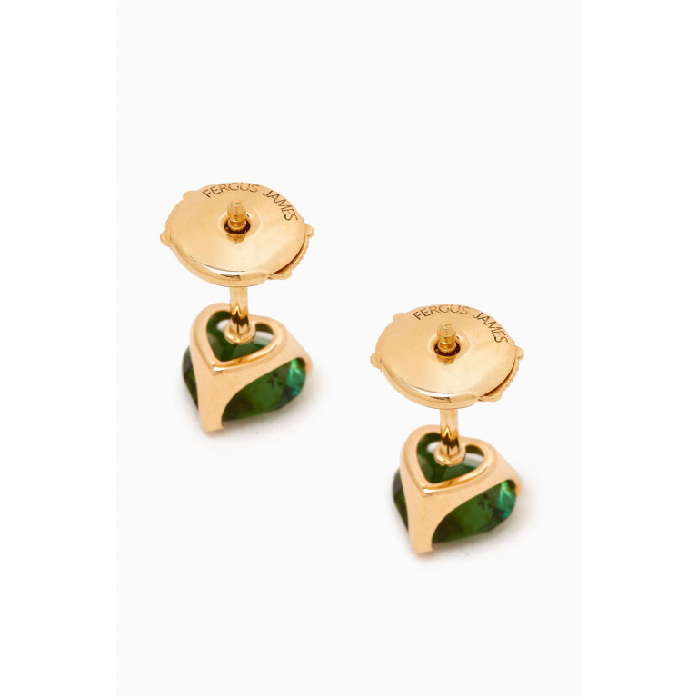 Fergus James - Amazonian Heart Stud Earrings in 18kt Gold