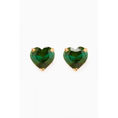 Fergus James - Amazonian Heart Stud Earrings in 18kt Gold