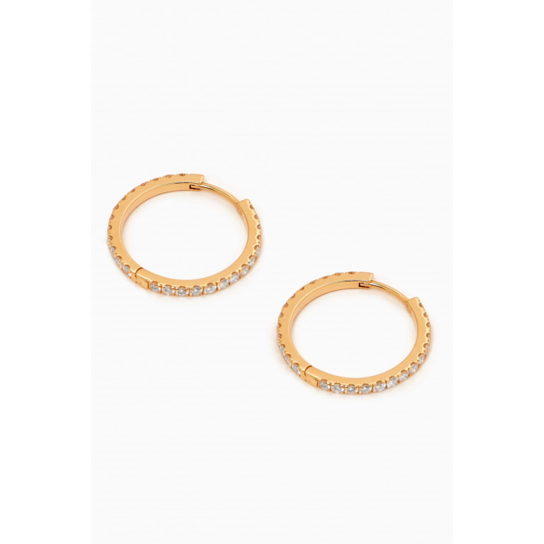 Fergus James - Medium Diamond Hoop Earrings in 18kt Gold