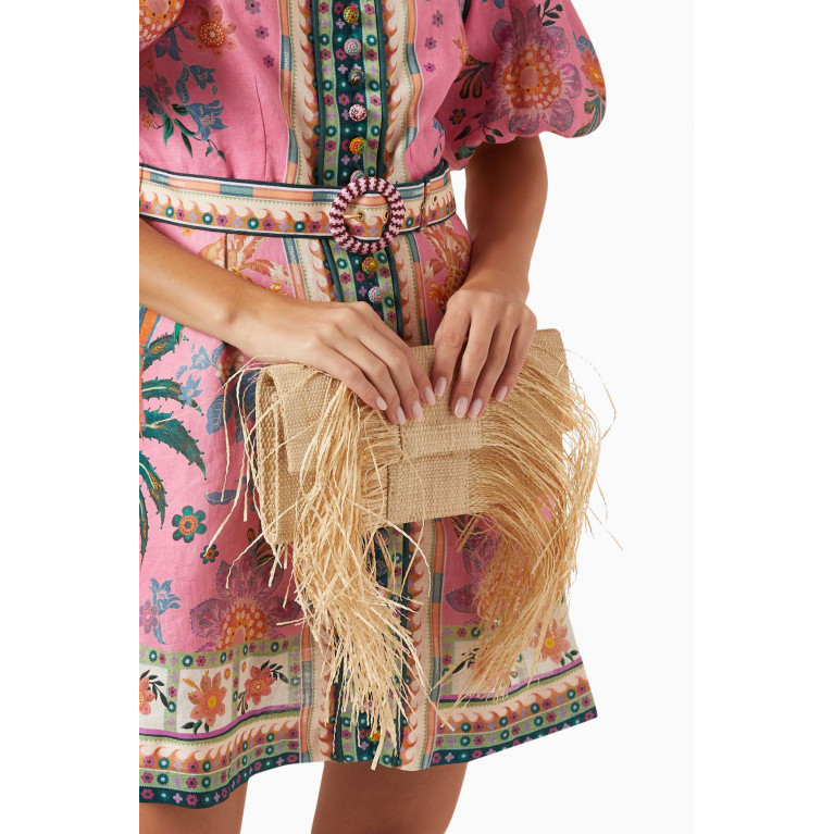Nannacay - Small Bronte Clutch Bag in Buriti Palm Straw