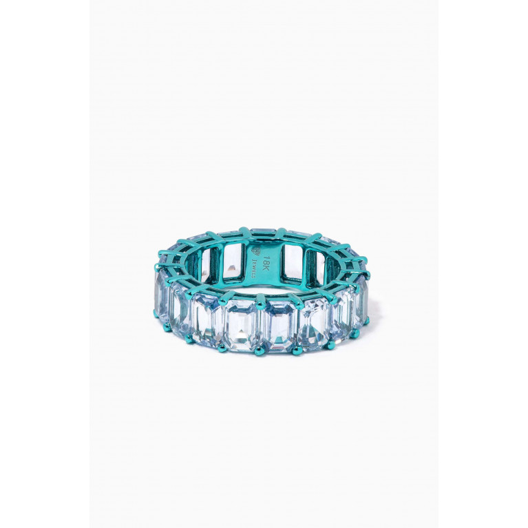 Maison H Jewels - Sapphire Ring in Rhodium-finish 18kt Gold Blue