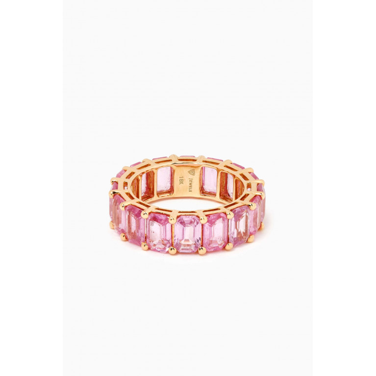 Maison H Jewels - Sapphire Ring in Rhodium-finish 18kt Gold Pink