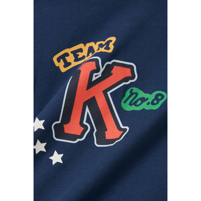 KENZO KIDS - Graphic Print T-shirt in Organic Cotton Blue