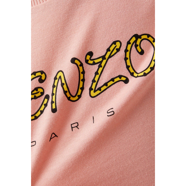 KENZO KIDS - Logo-print Dress in Cotton Pink