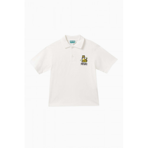 KENZO KIDS - Kotora Tiger Polo Shirt in Cotton Piqué