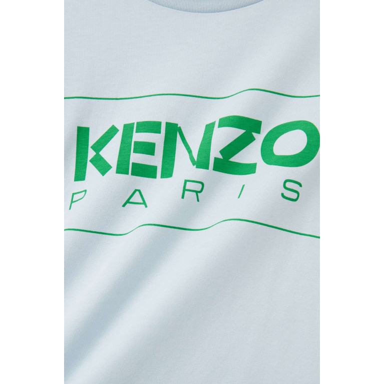 KENZO KIDS - Logo Print T-shirt in Cotton Blue