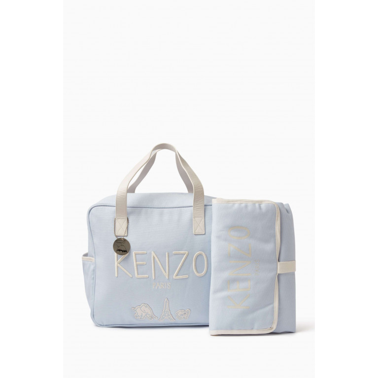 KENZO KIDS - Logo Diaper Bag in Cotton Canvas