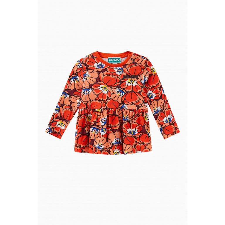 KENZO KIDS - Floral Logo Top in Cotton