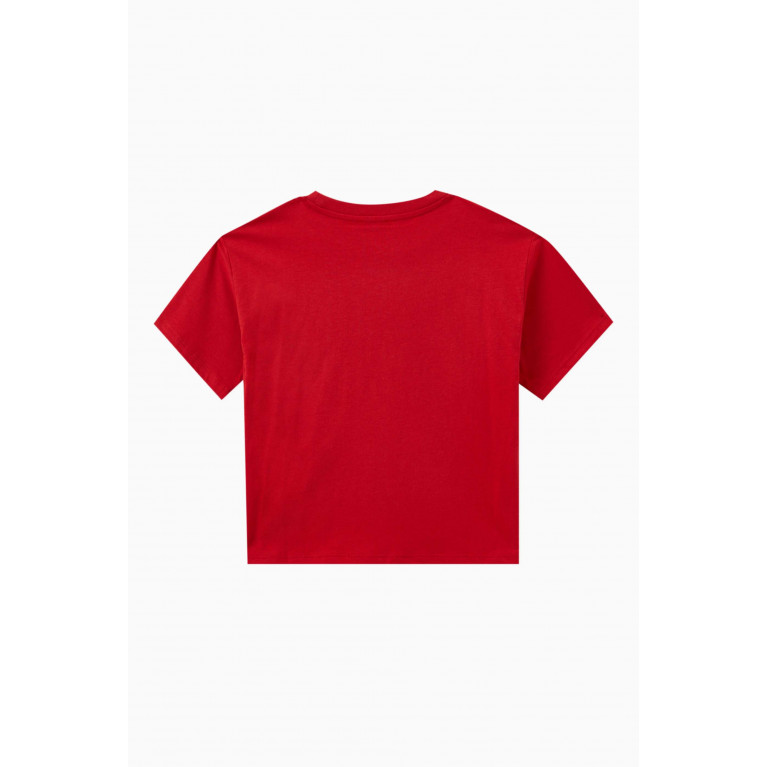 KENZO KIDS - Graphic Logo Print T-shirt in Organic Cotton Red