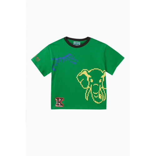 KENZO KIDS - Graphic Logo Print T-shirt in Organic Cotton
