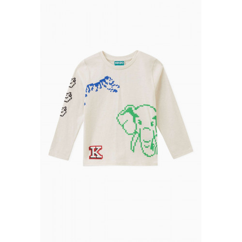 KENZO KIDS - Graphic Logo Print T-shirt in Organic Cotton