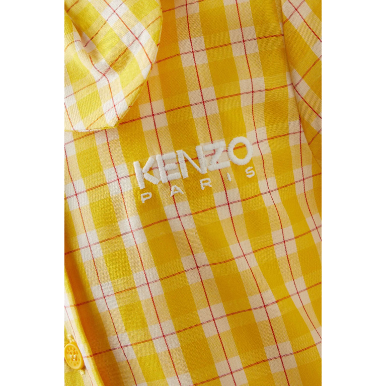 KENZO KIDS - Plaid-check Pattern Dress in Cotton