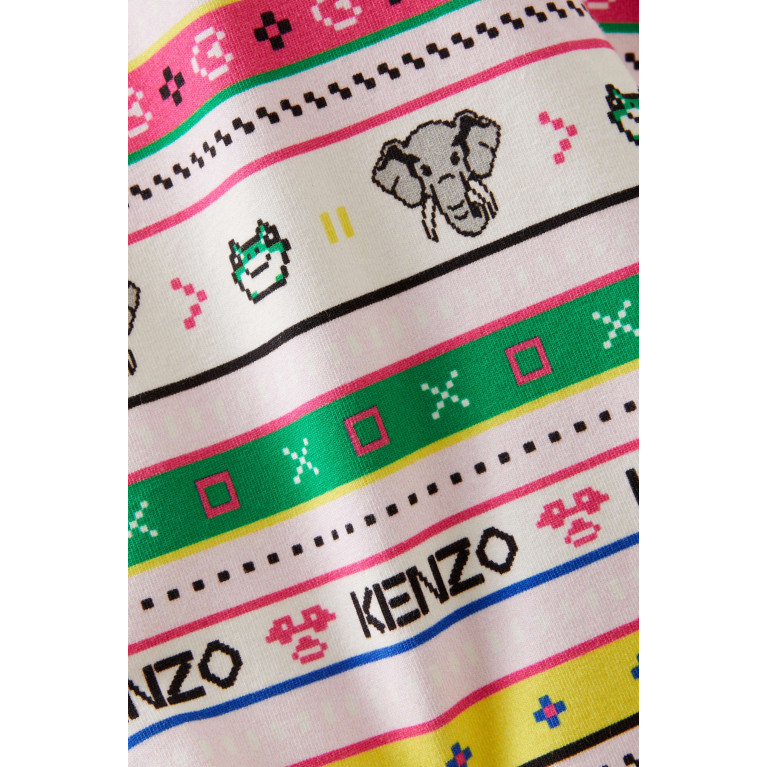 KENZO KIDS - All-over Print Dress in Cotton Stretch