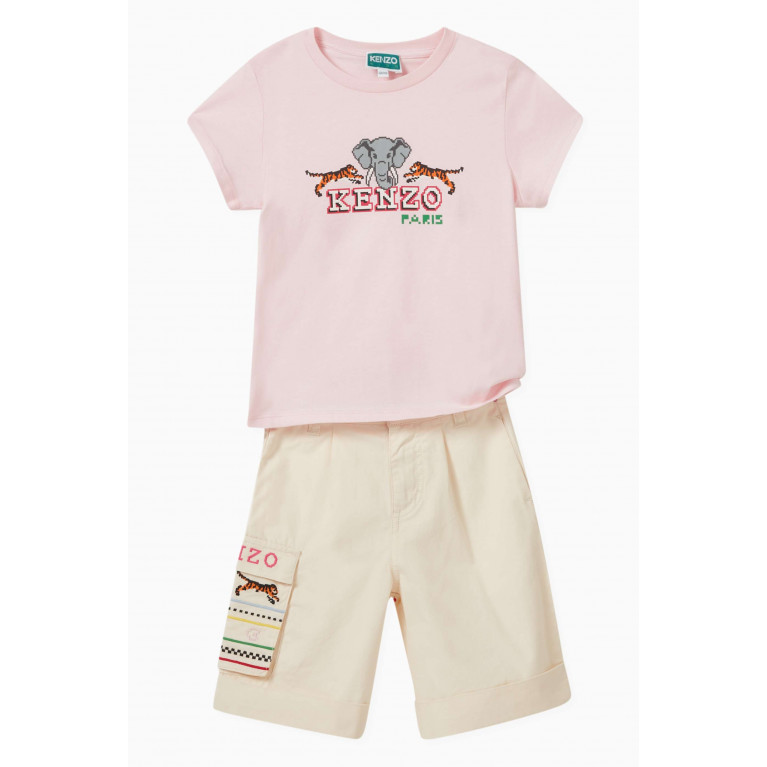 KENZO KIDS - Cargo Style Shorts in Cotton