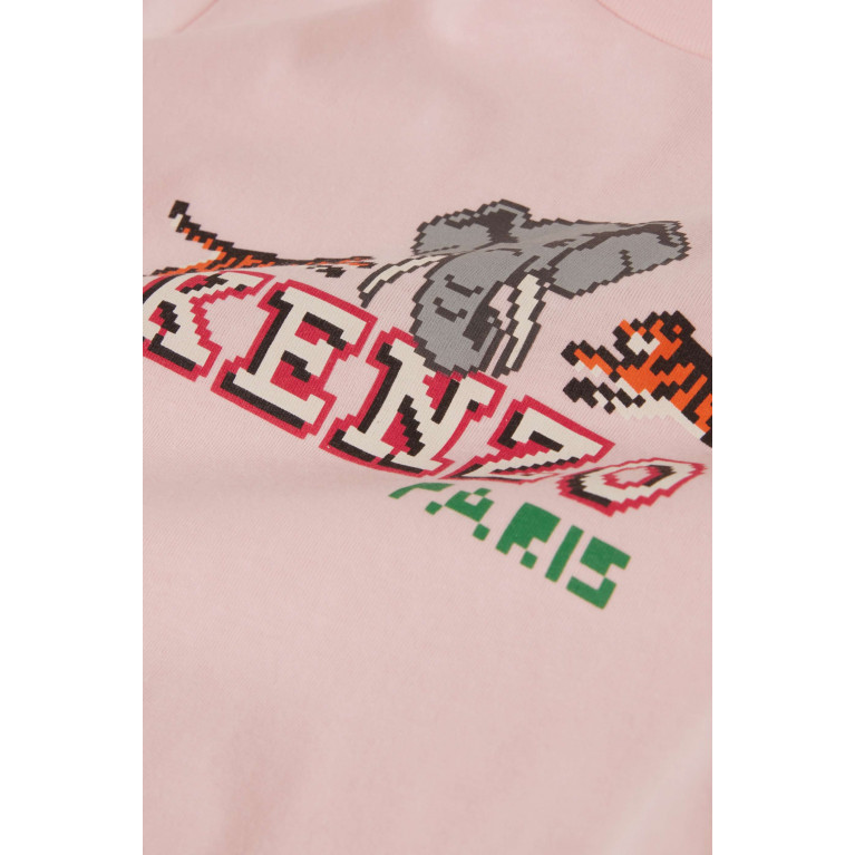 KENZO KIDS - Elephant Print T-Shirt in Cotton