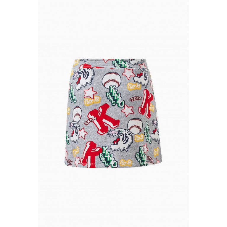 KENZO KIDS - Graphic Logo Print Skirt in Cotton