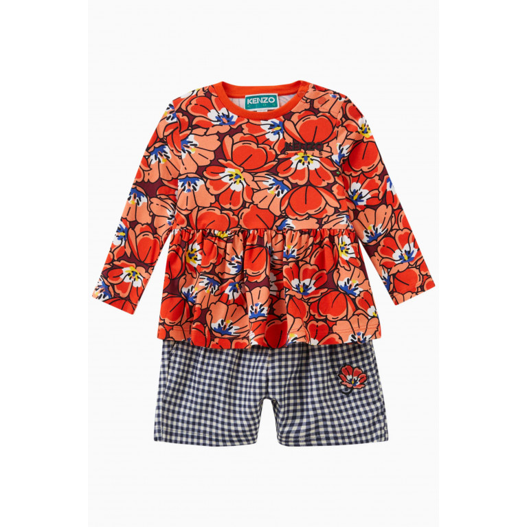 KENZO KIDS - Gingham Shorts in Cotton