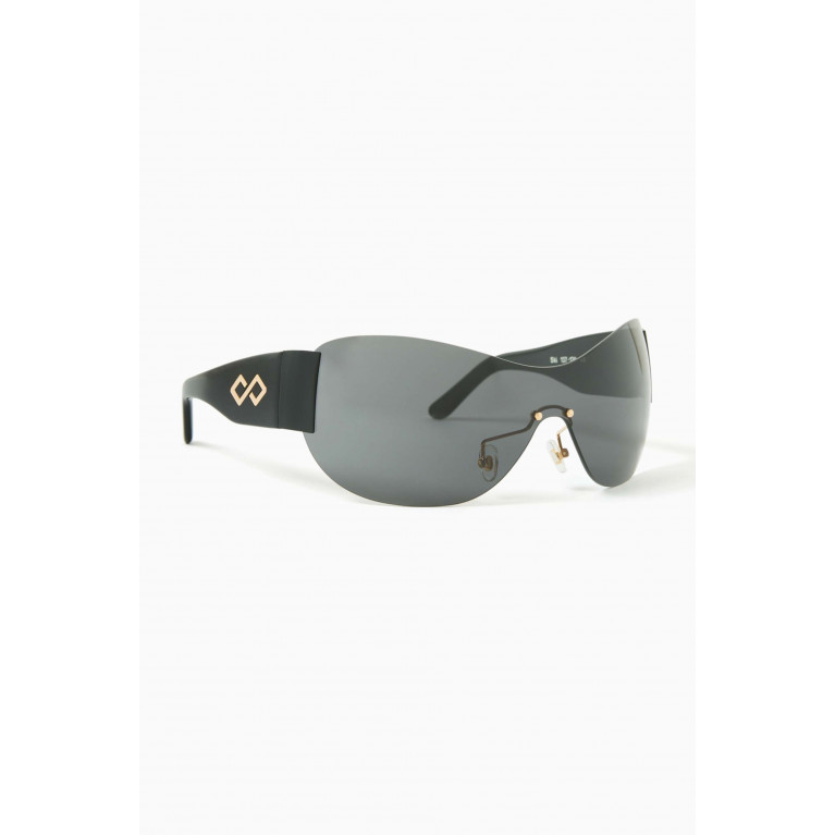 Karen Wazen - Oversized Ski Sunglasses in Acetate Black