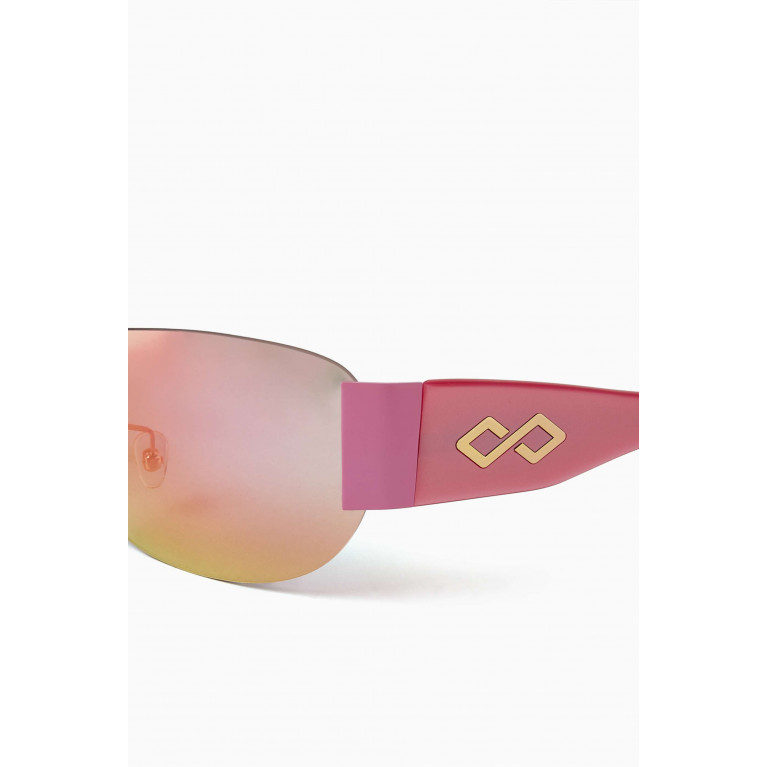 Karen Wazen - Oversized Ski Sunglasses in Acetate Pink