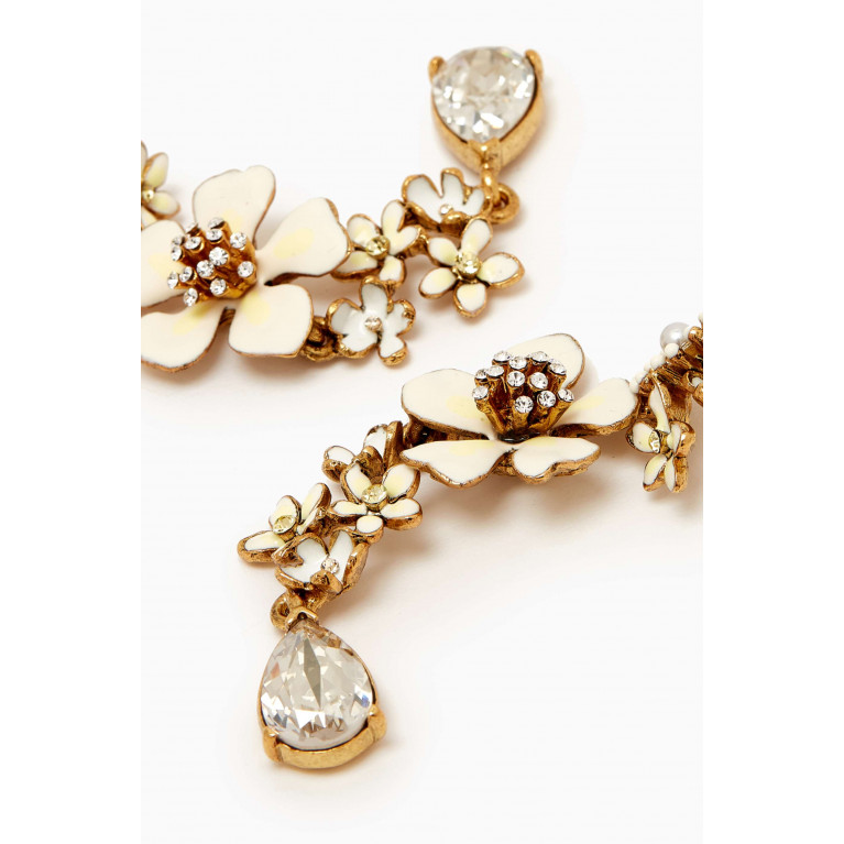 Oscar de la Renta - Large Bloom Drop Earrings in Brass