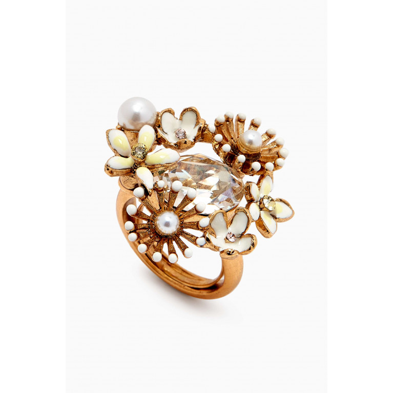 Oscar de la Renta - Bloom Ring in Gold-plated Brass