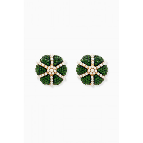 Oscar de la Renta - Urchin Clip-on Earrings in Brass Green