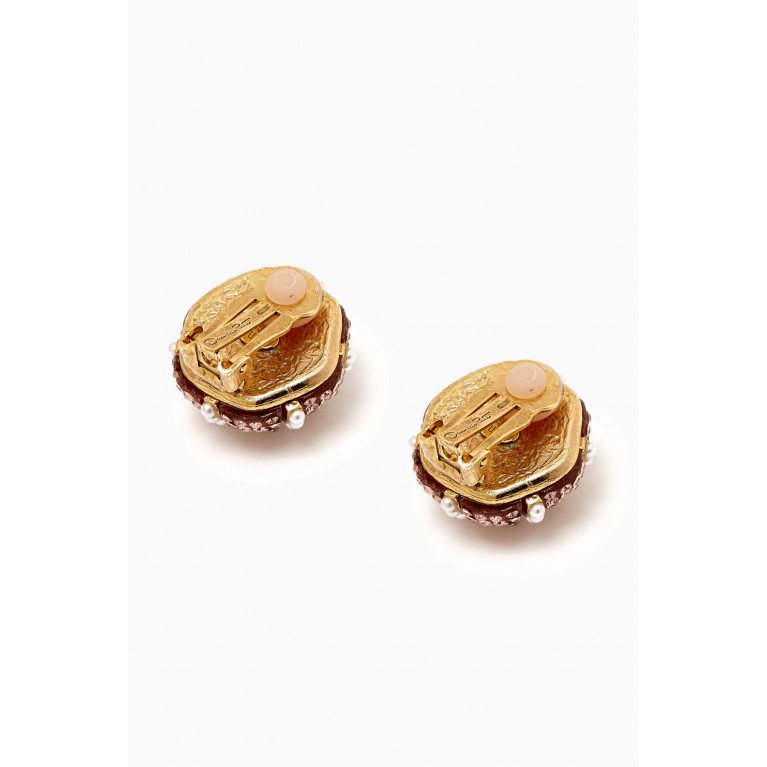 Oscar de la Renta - Urchin Clip-on Earrings in Brass Pink
