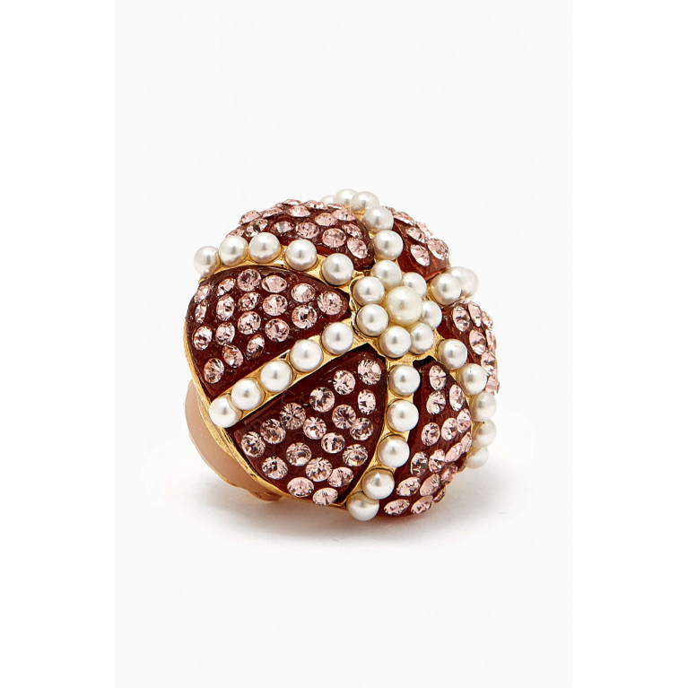 Oscar de la Renta - Urchin Clip-on Earrings in Brass Pink