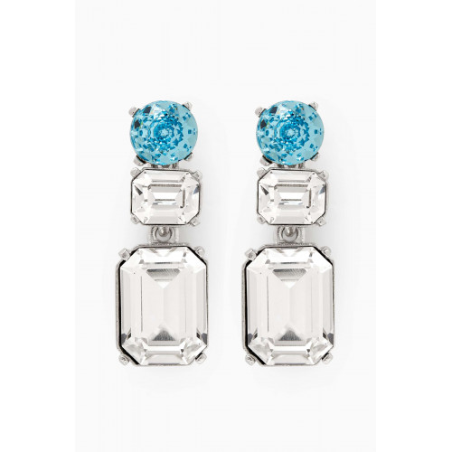 Oscar de la Renta - Small Monte Carlo Drop Earrings in Brass Blue