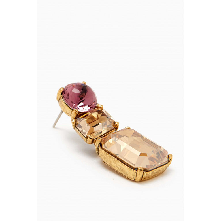 Oscar de la Renta - Small Monte Carlo Drop Earrings in Brass Multicolour