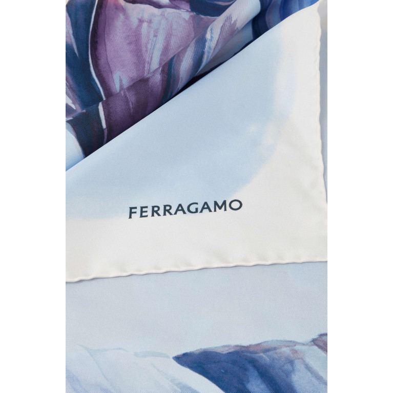 Ferragamo - Iris Square Scarf in Silk Twill