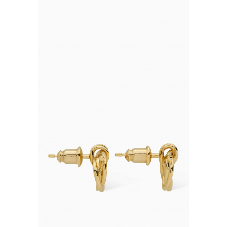 Ferragamo - Twisted Gancini Stud Earrings in Brass