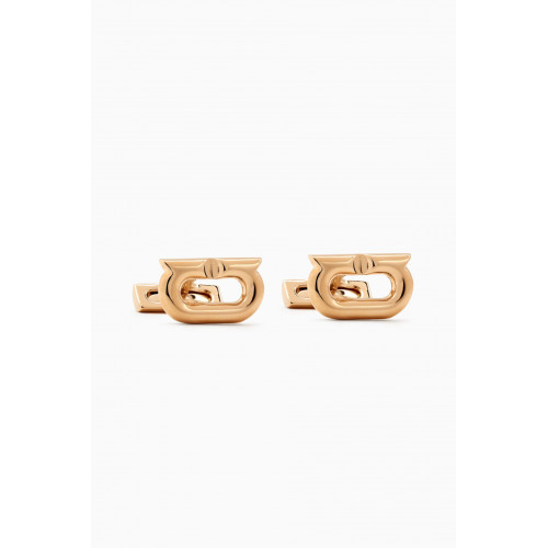Ferragamo - Gancini Cufflinks in Gold-toned Brass