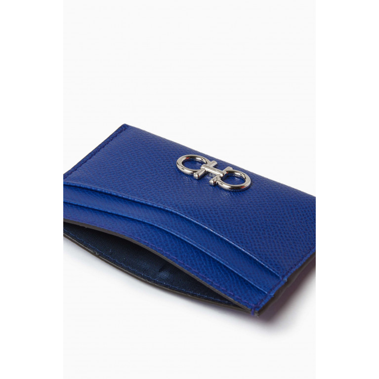 Ferragamo - Gancini Credit Card Holder in Pebbled Leather