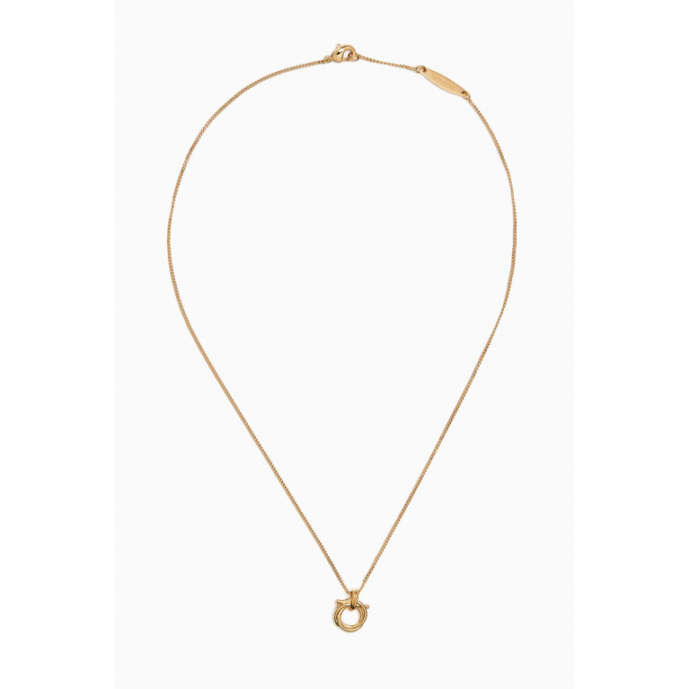 Ferragamo - Twisted Pendant Necklace in Brass
