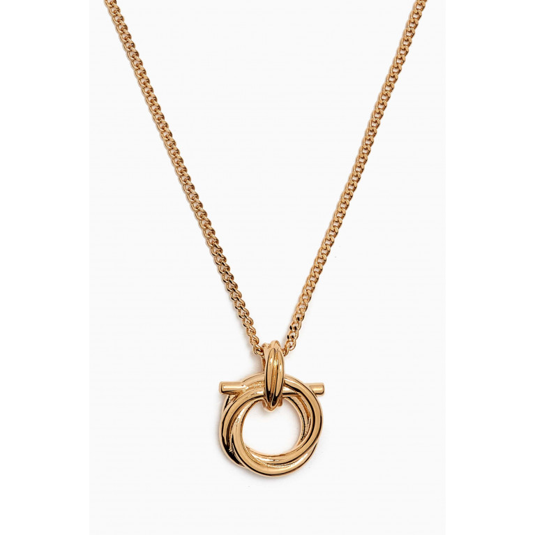 Ferragamo - Twisted Pendant Necklace in Brass