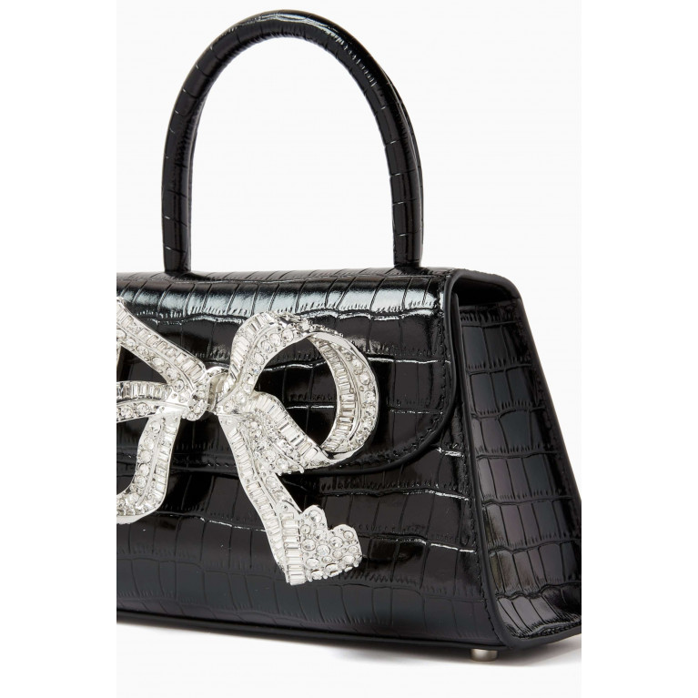 Self-Portrait - Mini Bow Bag in Croc-embossed Leather