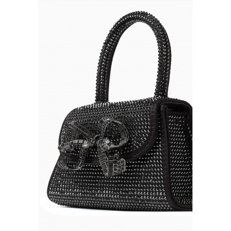 Self-Portrait - The Bow Micro Bag in Rhinestone-embellished Leather