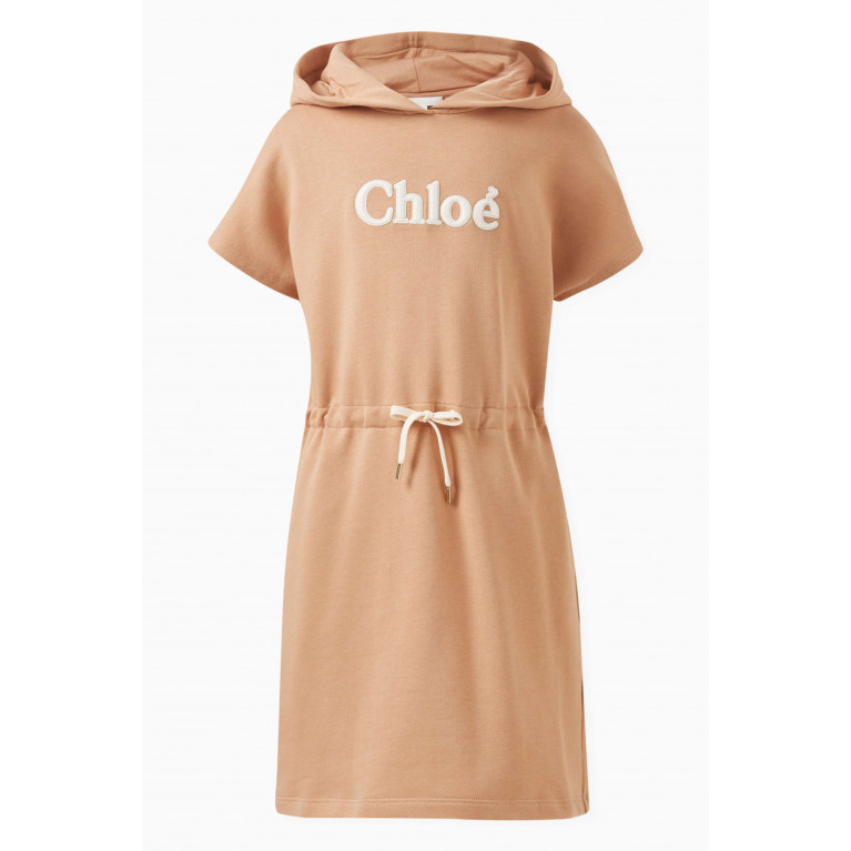 Chloé - Logo Hooded Dress in Cotton