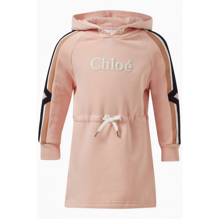 Chloé - Logo Hoodie Dress in Cotton Pink