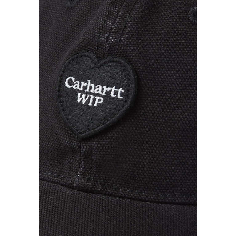 Carhartt WIP - Heart Logo Patch Baseball Cap in Cotton Twill Black