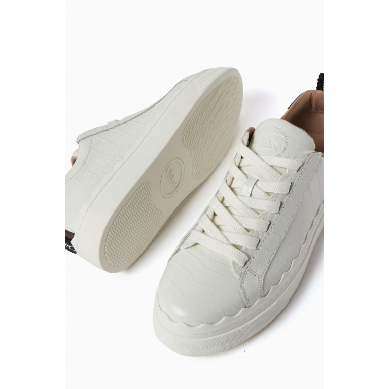 Chloé - Lauren Sneakers in Croc Embossed Leather