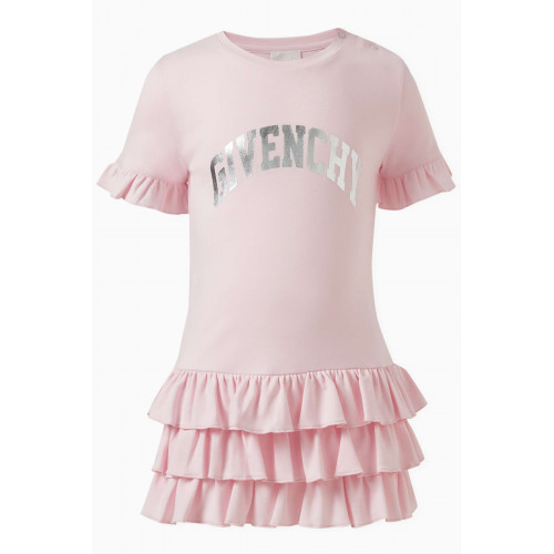 Givenchy - Logo-print Ruffled Dress in Cotton