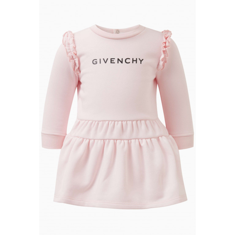 Givenchy - Logo Print Dress in Cotton-blend Pink