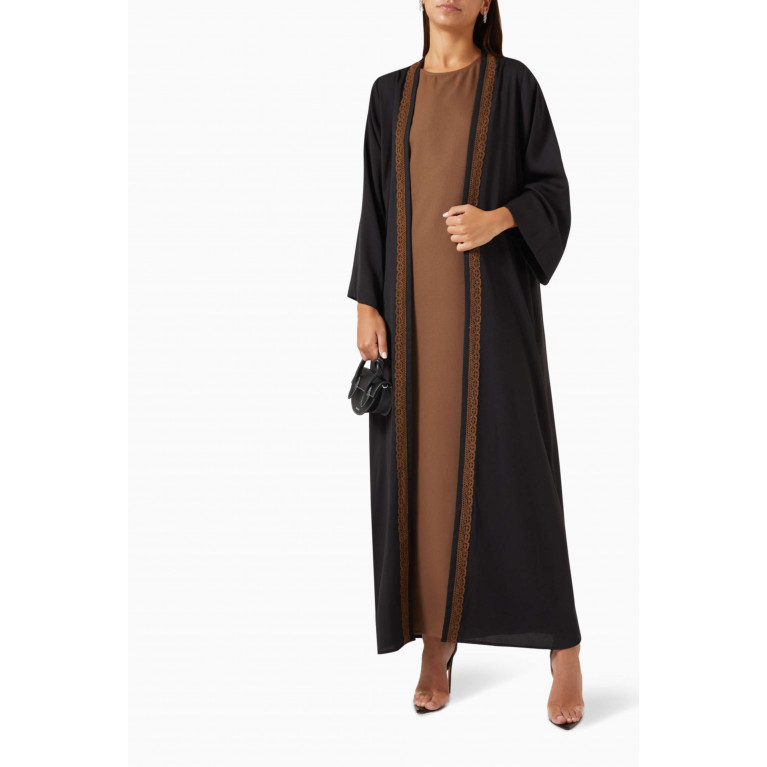 Merras - 3-piece Lace-trimmed Abaya Set