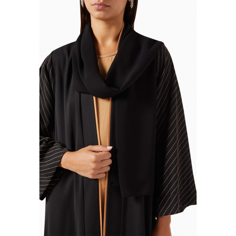 Merras - 3-piece Topstitched Abaya Set
