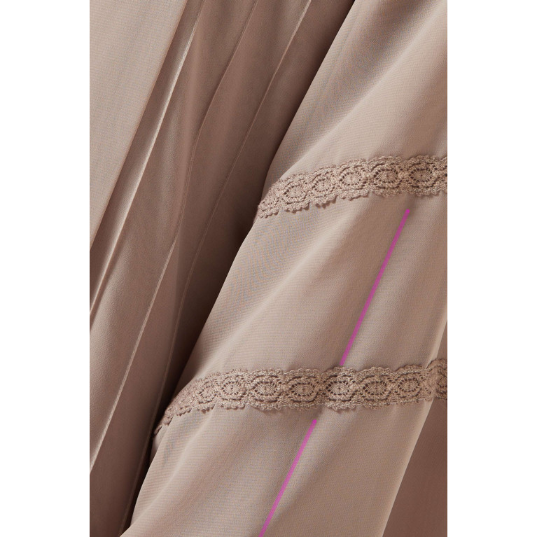 Homa Q - 3-piece Embroidered Abaya Set in Chiffon