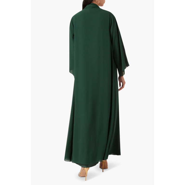 Homa Q - 3-piece Embellished Abaya Set in Chiffon