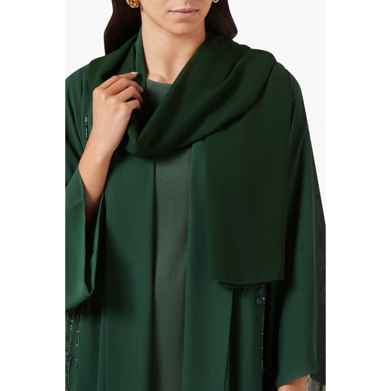 Homa Q - 3-piece Embellished Abaya Set in Chiffon