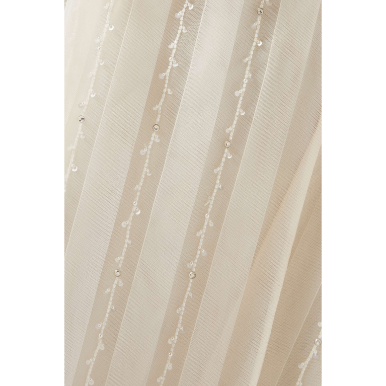 Homa Q - 3-piece Bead-embellished Abaya Set in Tulle